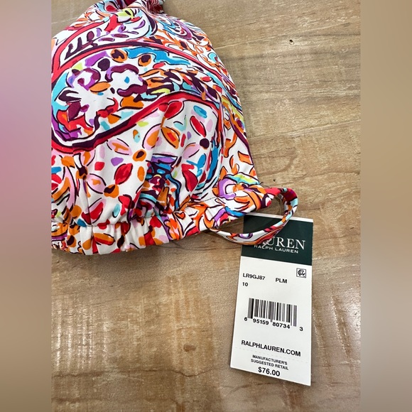 Lauren Ralph Lauren mystic paisley plum bikini nwt swim top and bottom - Picture 16 of 16